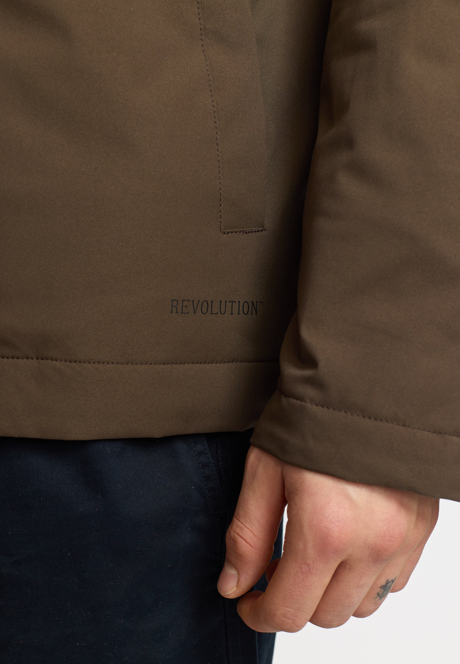 Revolution Padded City Jacket Winter Outerwear Darkbrown