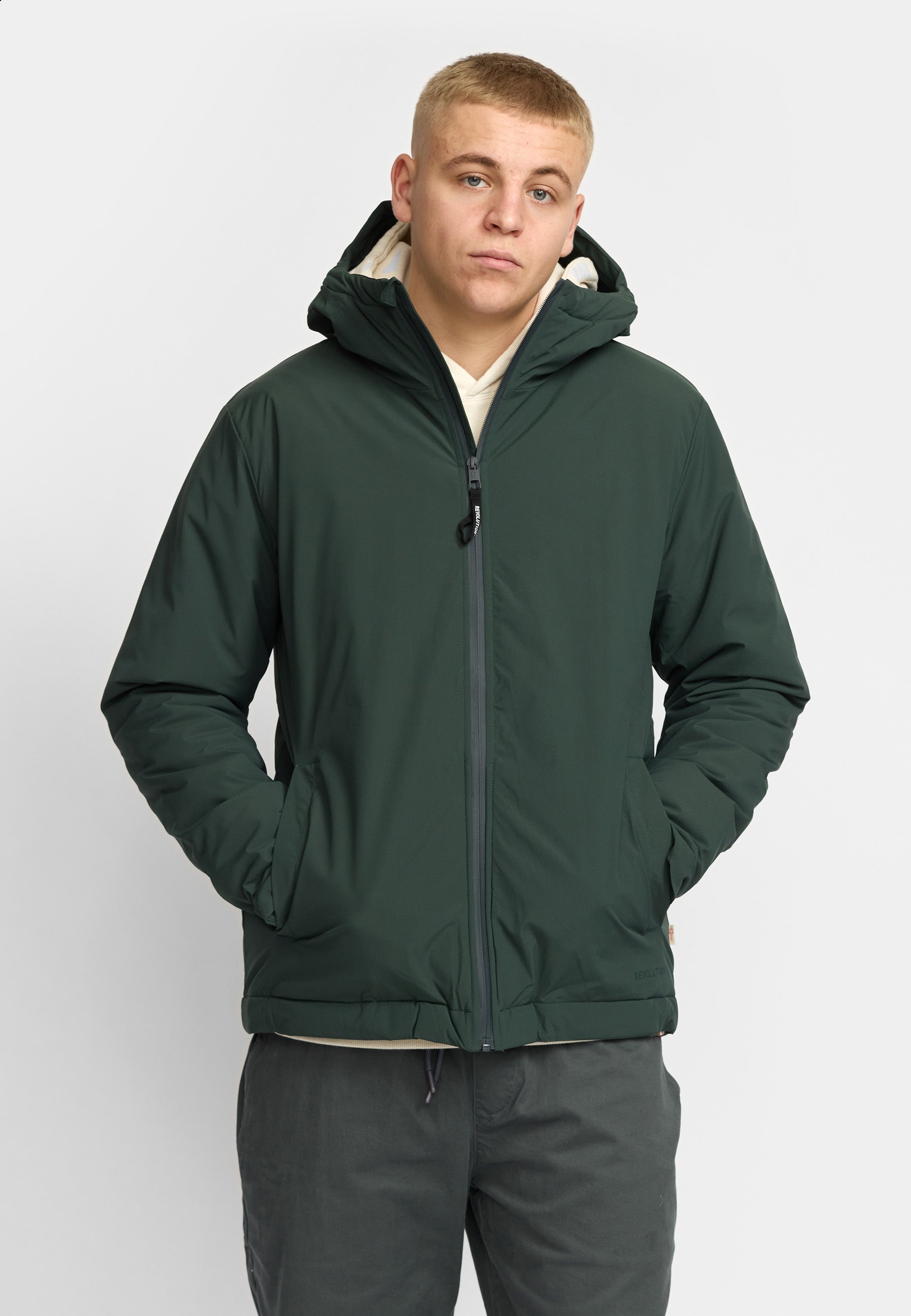 Revolution Padded City Jacket Winter Outerwear Darkgreen