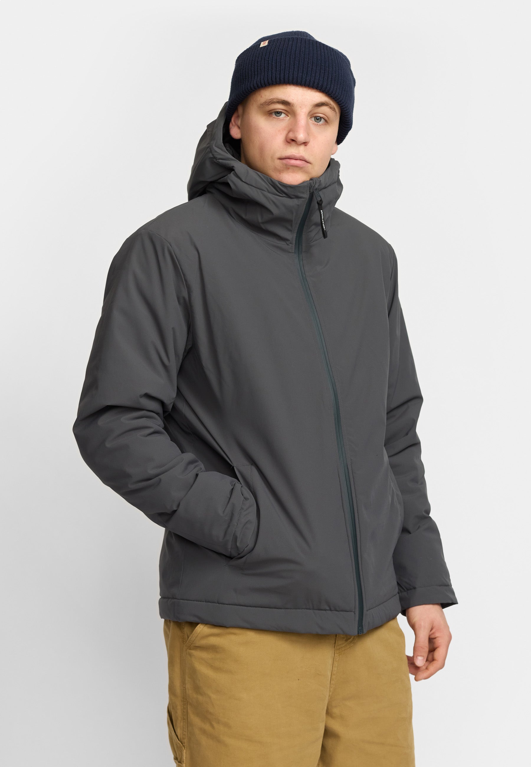 Revolution Padded City Jacket Winter Outerwear Darkgrey