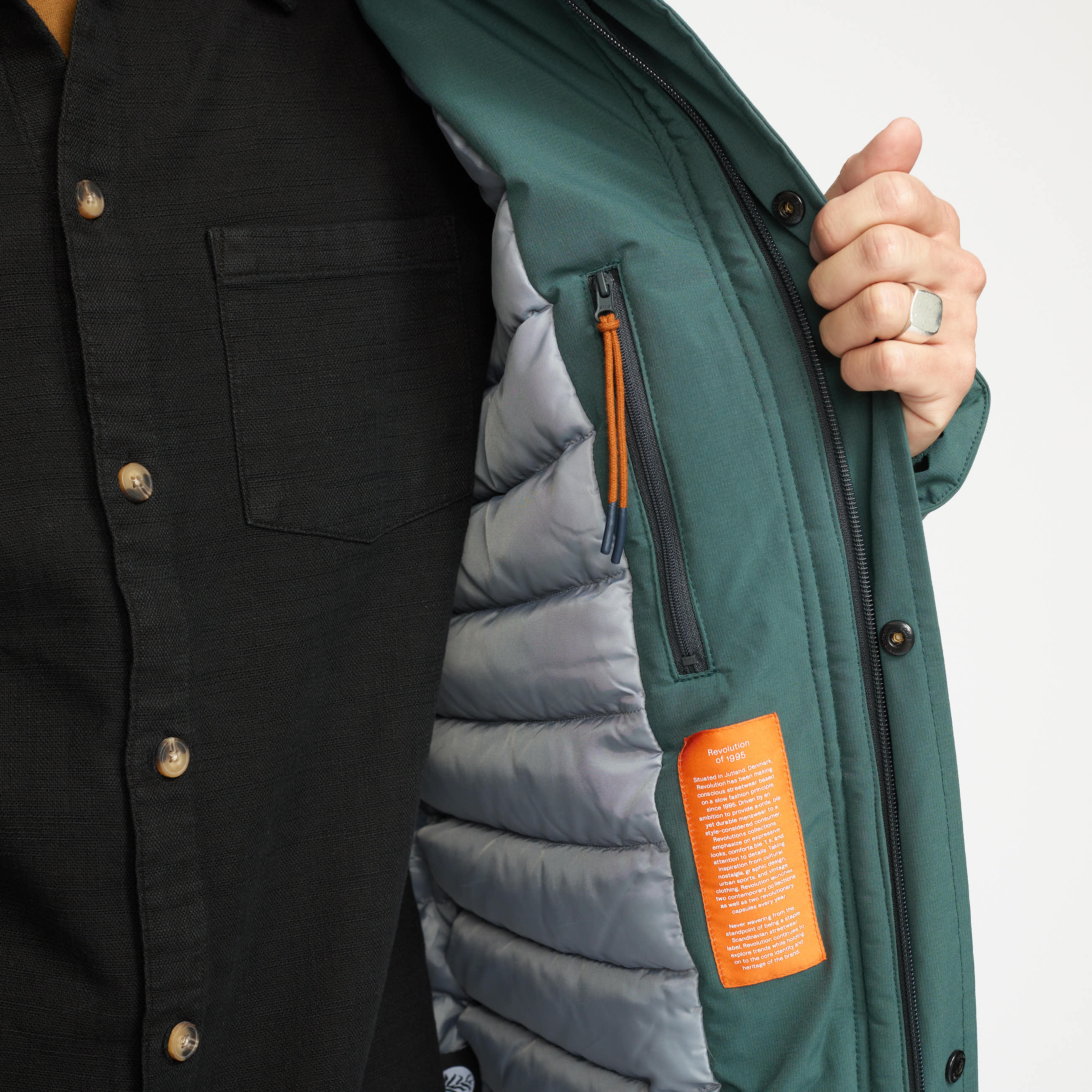 Revolution Padded City Puffer Winter Outerwear Darkgreen