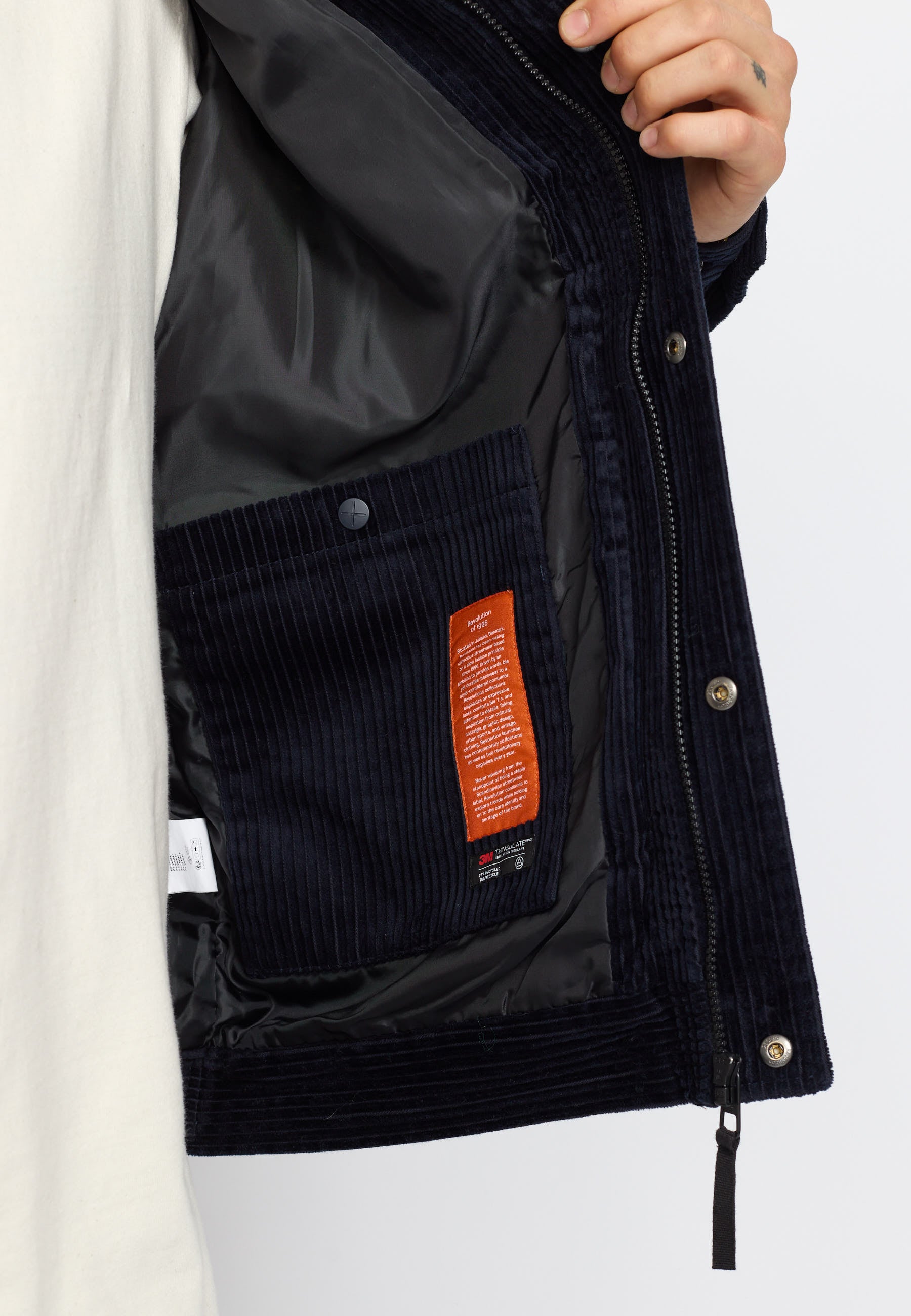 Revolution Padded Corduroy Jacket Winter Outerwear Darknavy