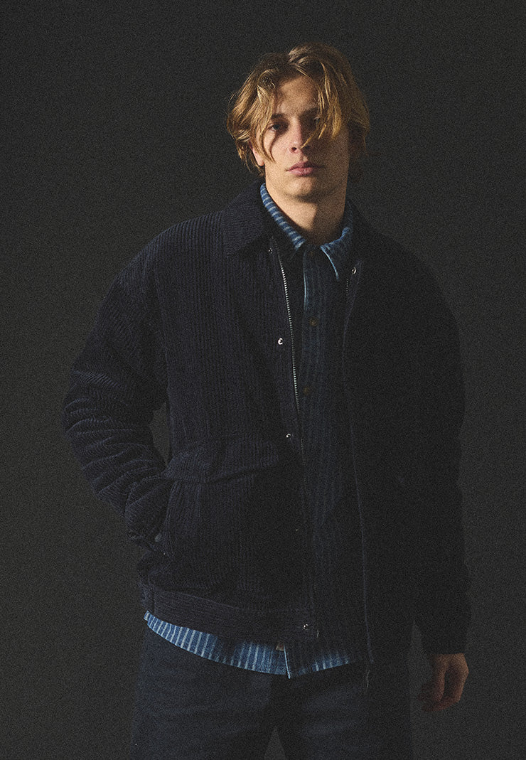 Revolution Padded Corduroy Jacket Winter Outerwear Darknavy