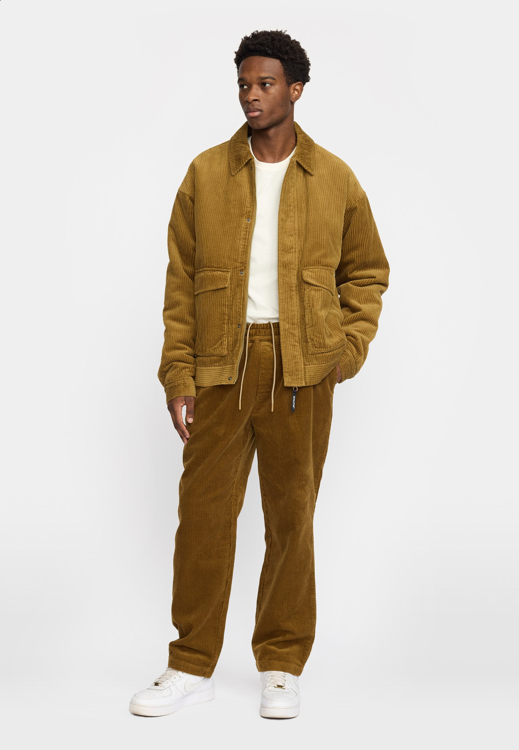 Revolution Padded Corduroy Jacket Winter Outerwear Dustbrown