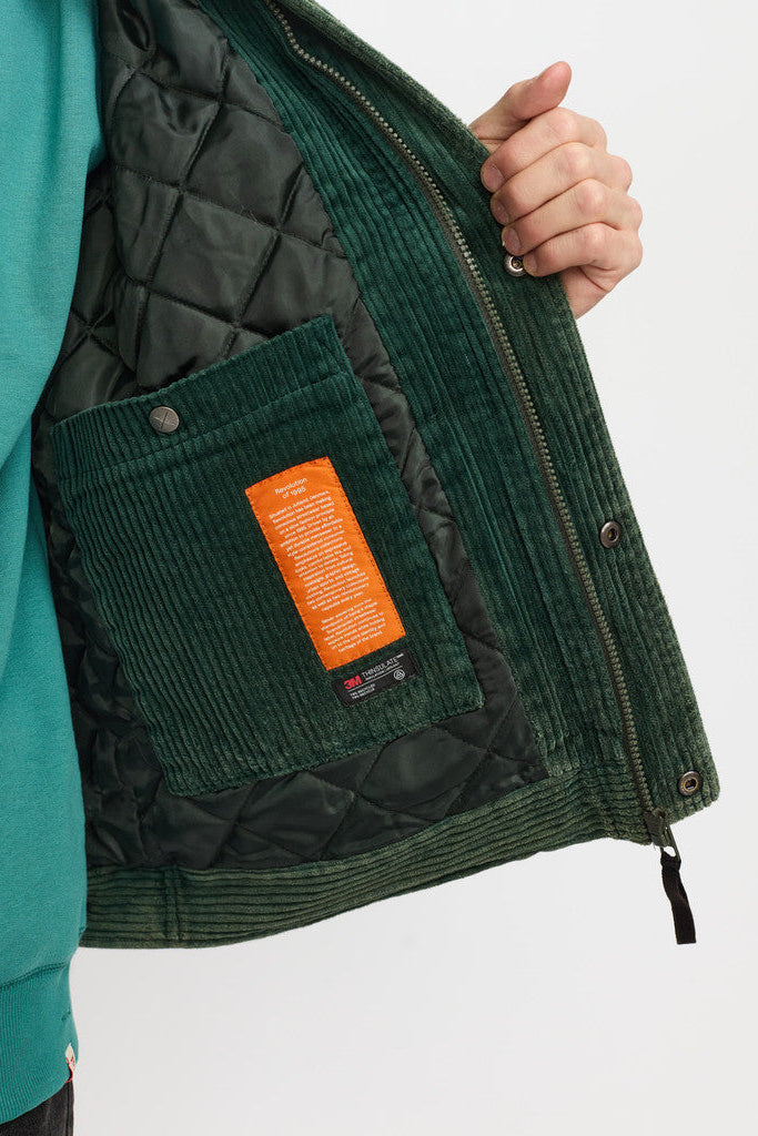 Revolution Padded Corduroy Jacket Winter Outerwear Green