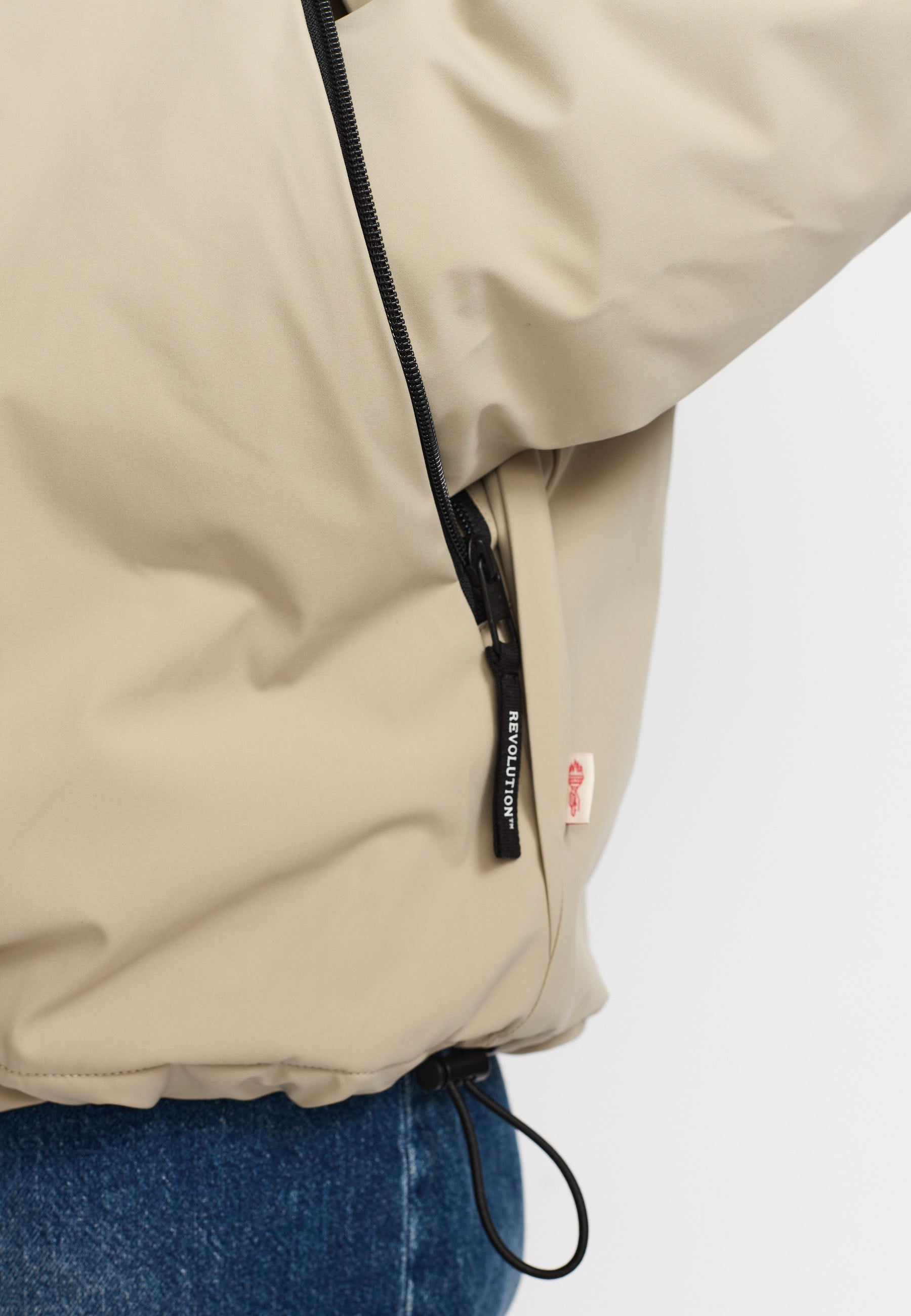 Revolution Padded Tech Jacket Winter Outerwear Beige