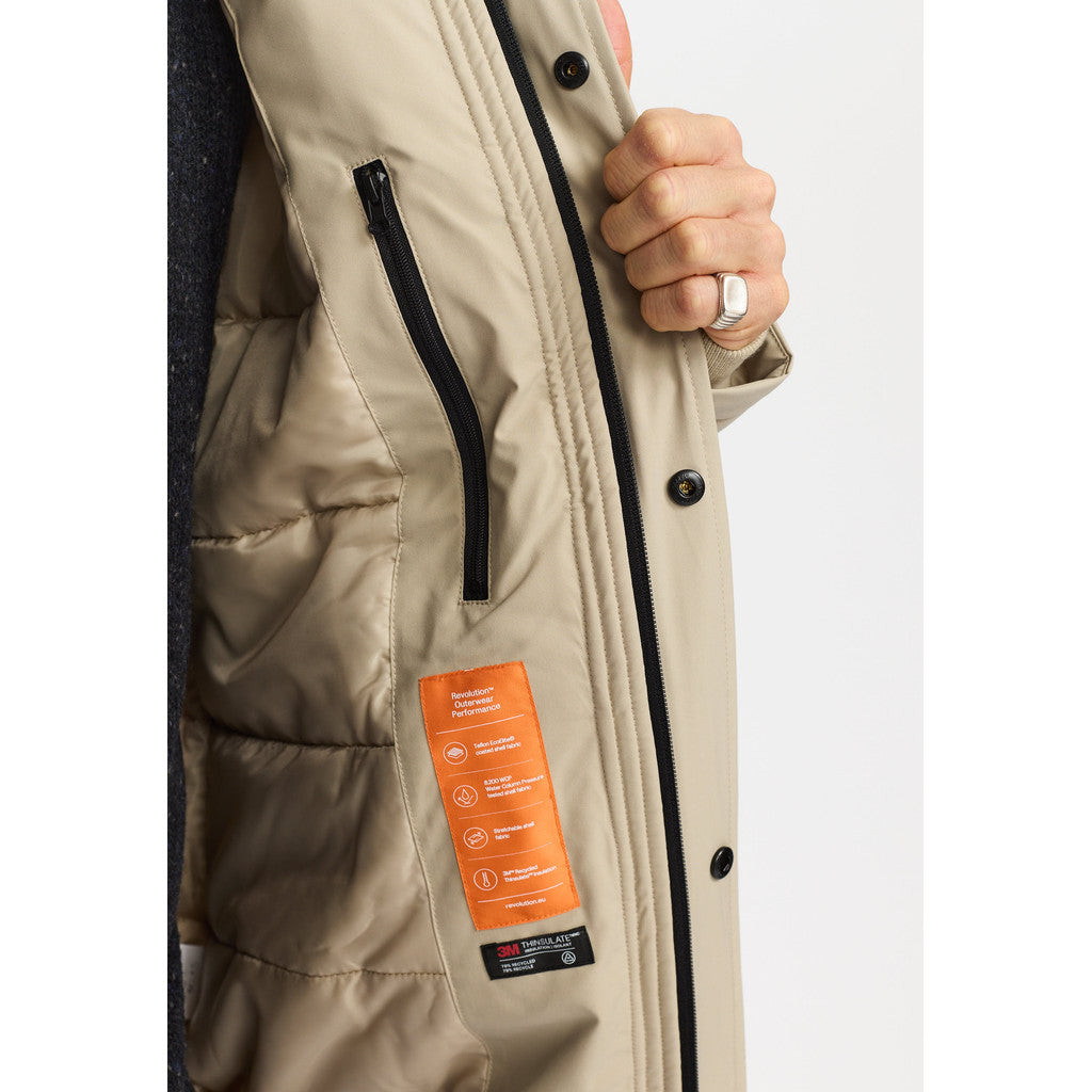 Revolution Padded Tech Jacket Winter Outerwear Beige