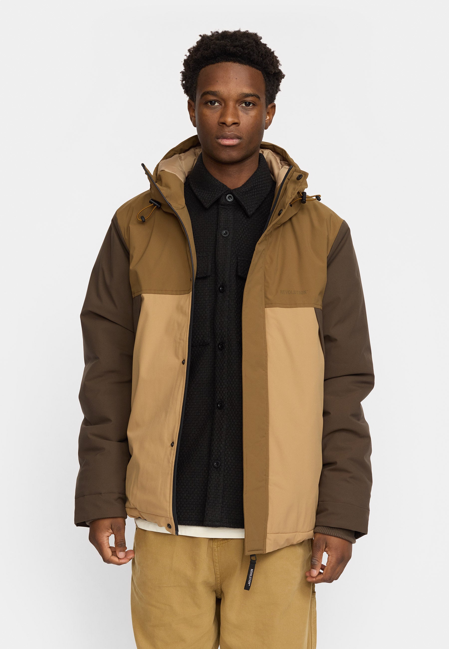 Revolution Padded Tech Jacket Winter Outerwear Brown