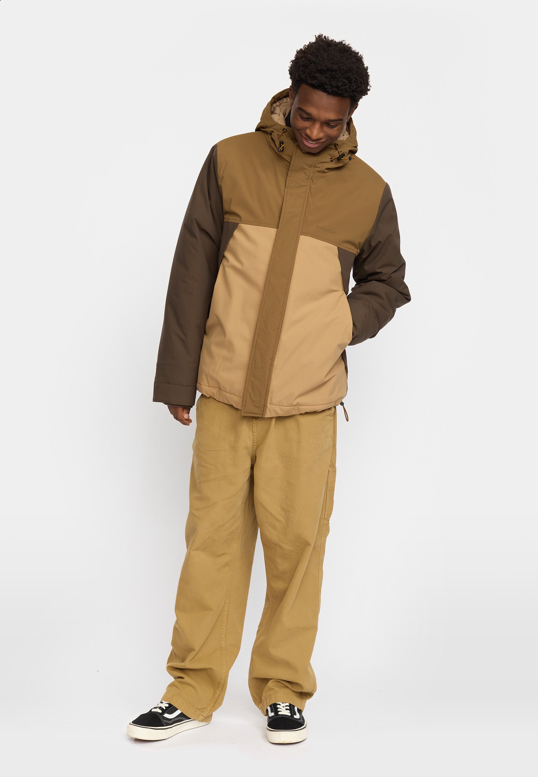 Revolution Padded Tech Jacket Winter Outerwear Brown