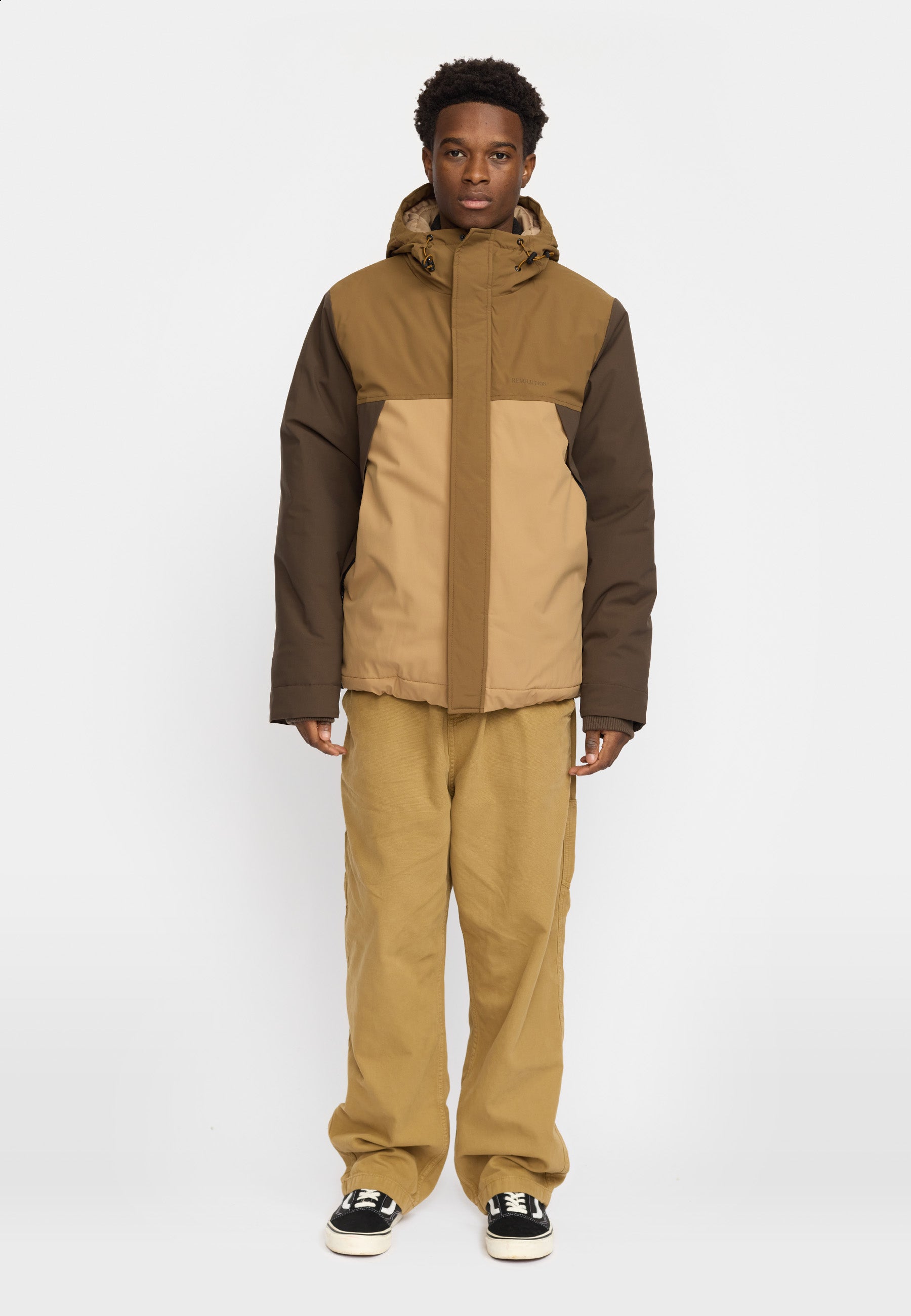 Revolution Padded Tech Jacket Winter Outerwear Brown