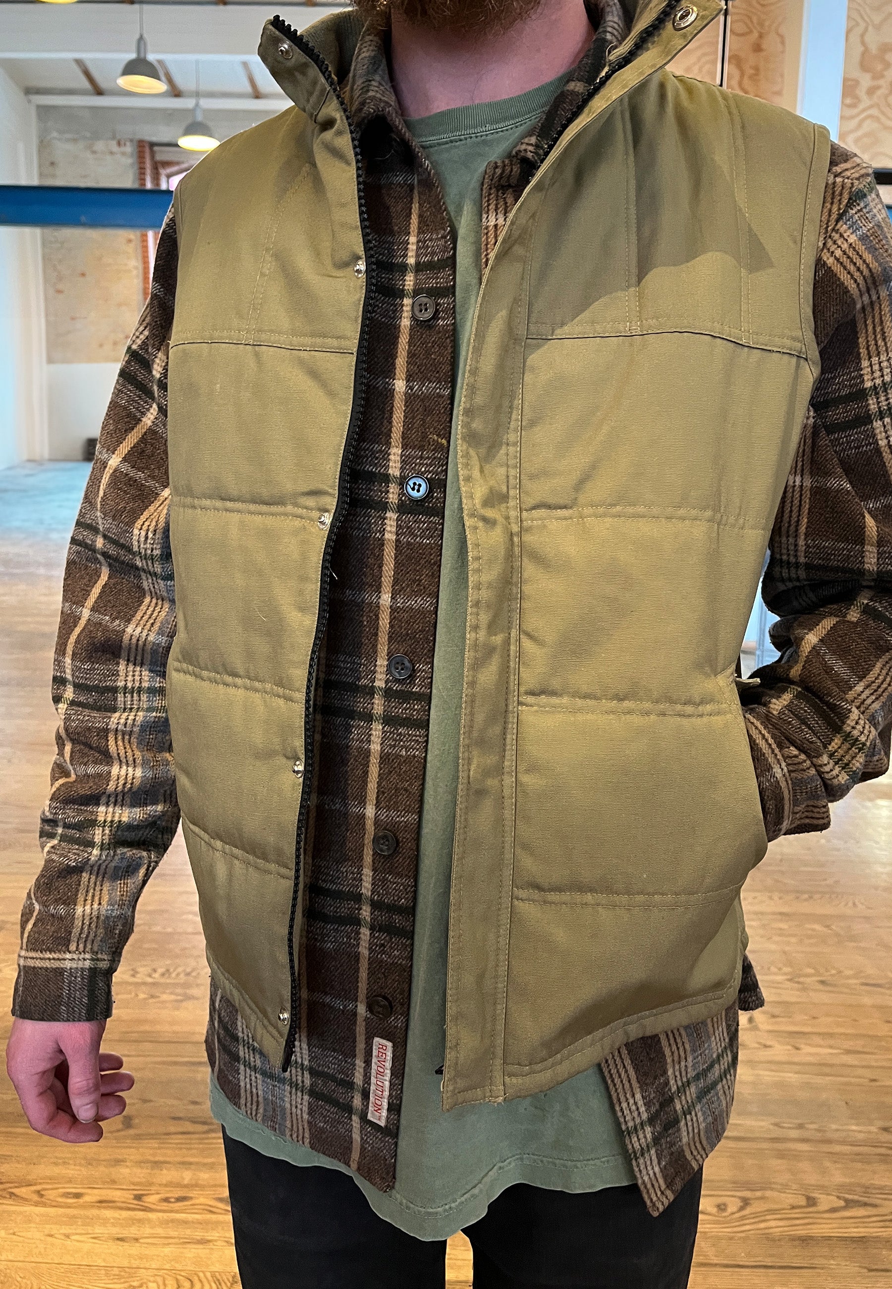 Revolution Padded Vest Vintaged Army