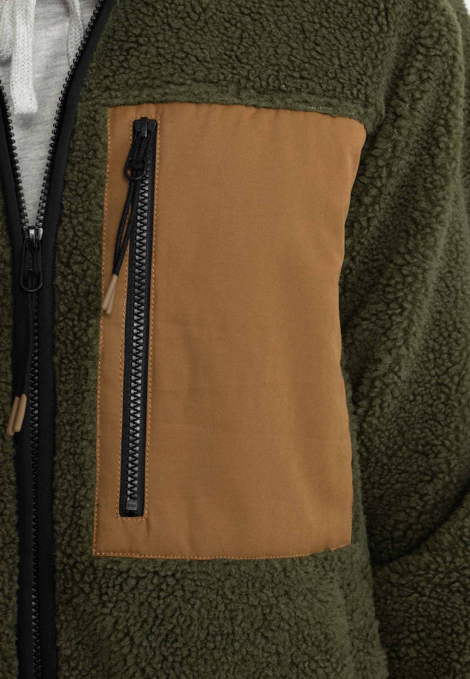 Revolution Pocket Teddy Jacket Fleece Army