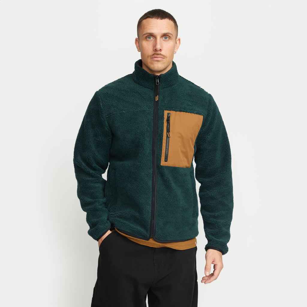 Revolution Pocket Teddy Jacket Fleece Darkgreen