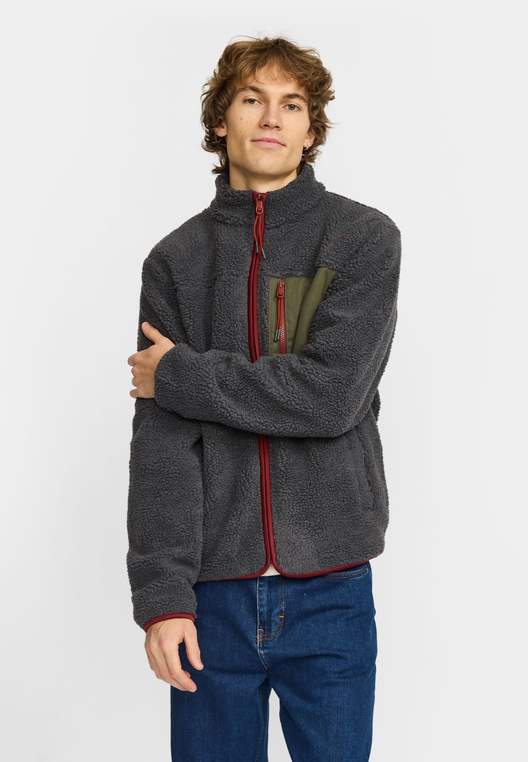Revolution Pocket Teddy Jacket Fleece Darkgrey