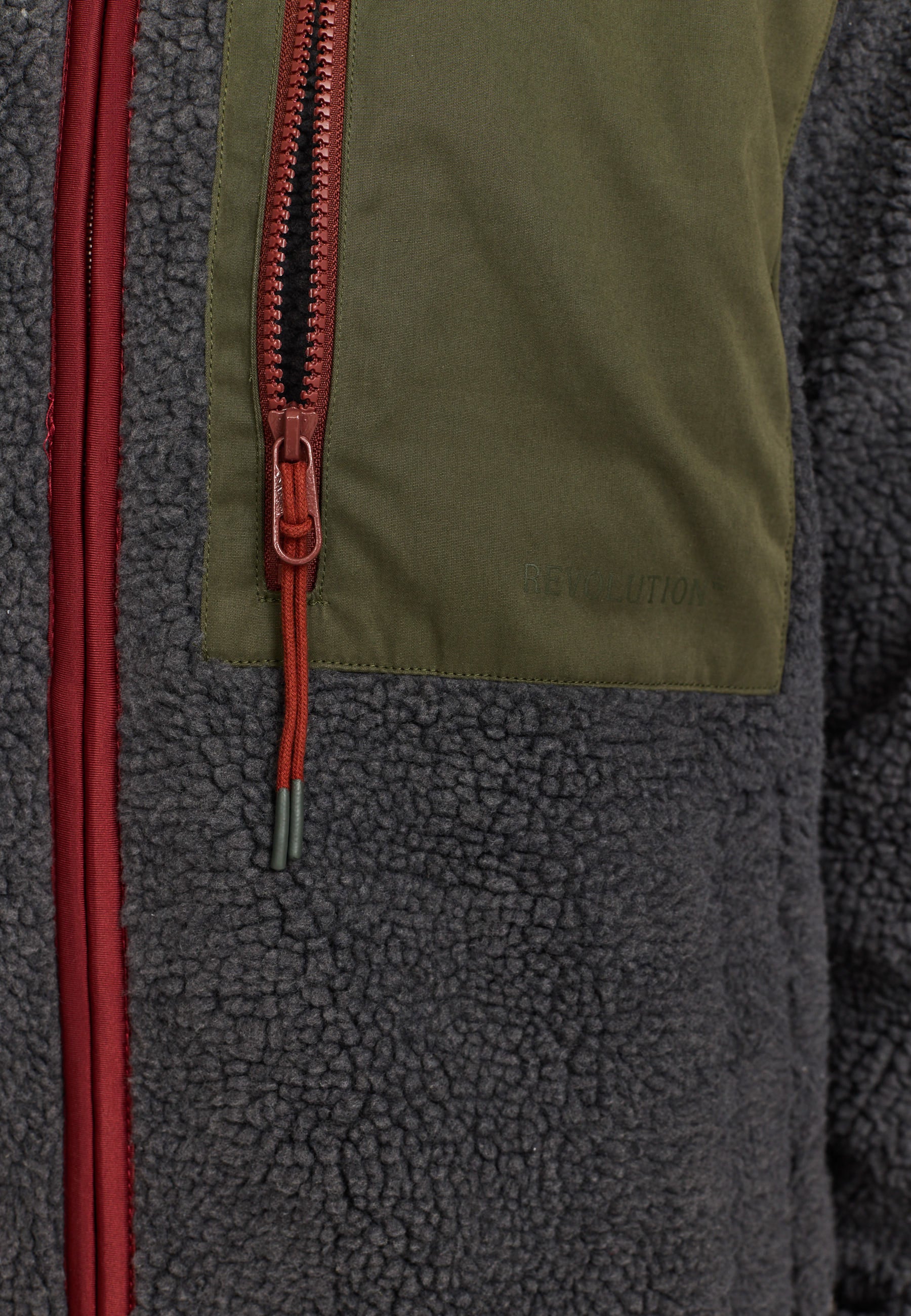 Revolution Pocket Teddy Jacket Fleece Darkgrey