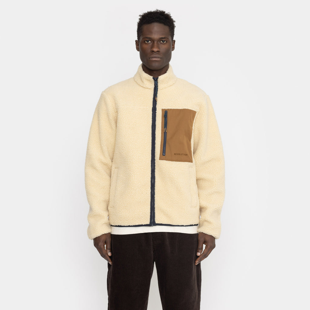 Revolution Pocket Teddy Jacket Fleece Offwhite