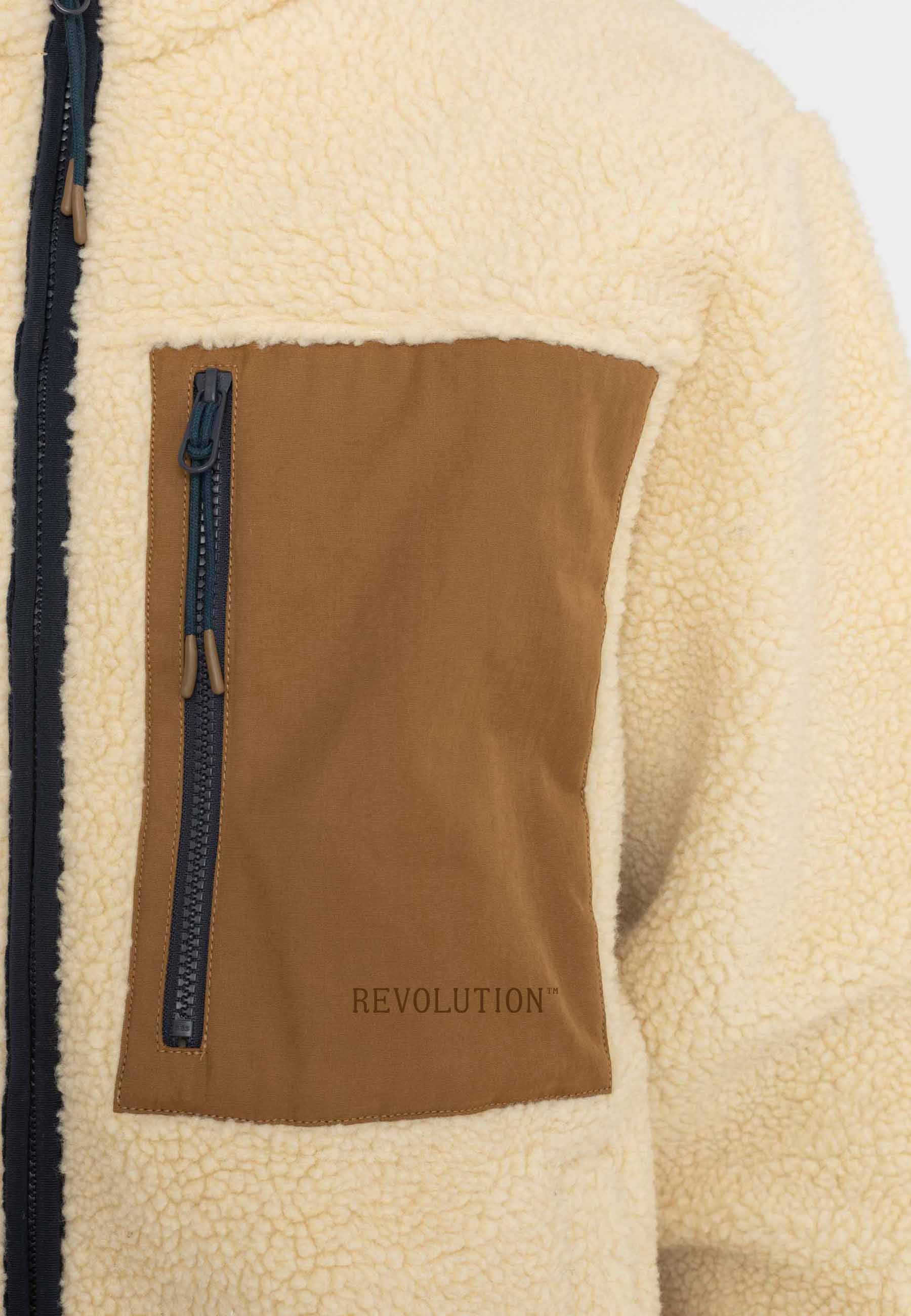 Revolution Pocket Teddy Jacket Fleece Offwhite