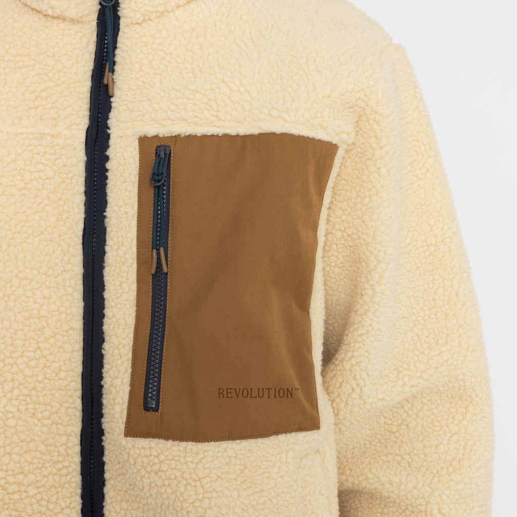 Revolution Pocket Teddy Jacket Fleece Offwhite