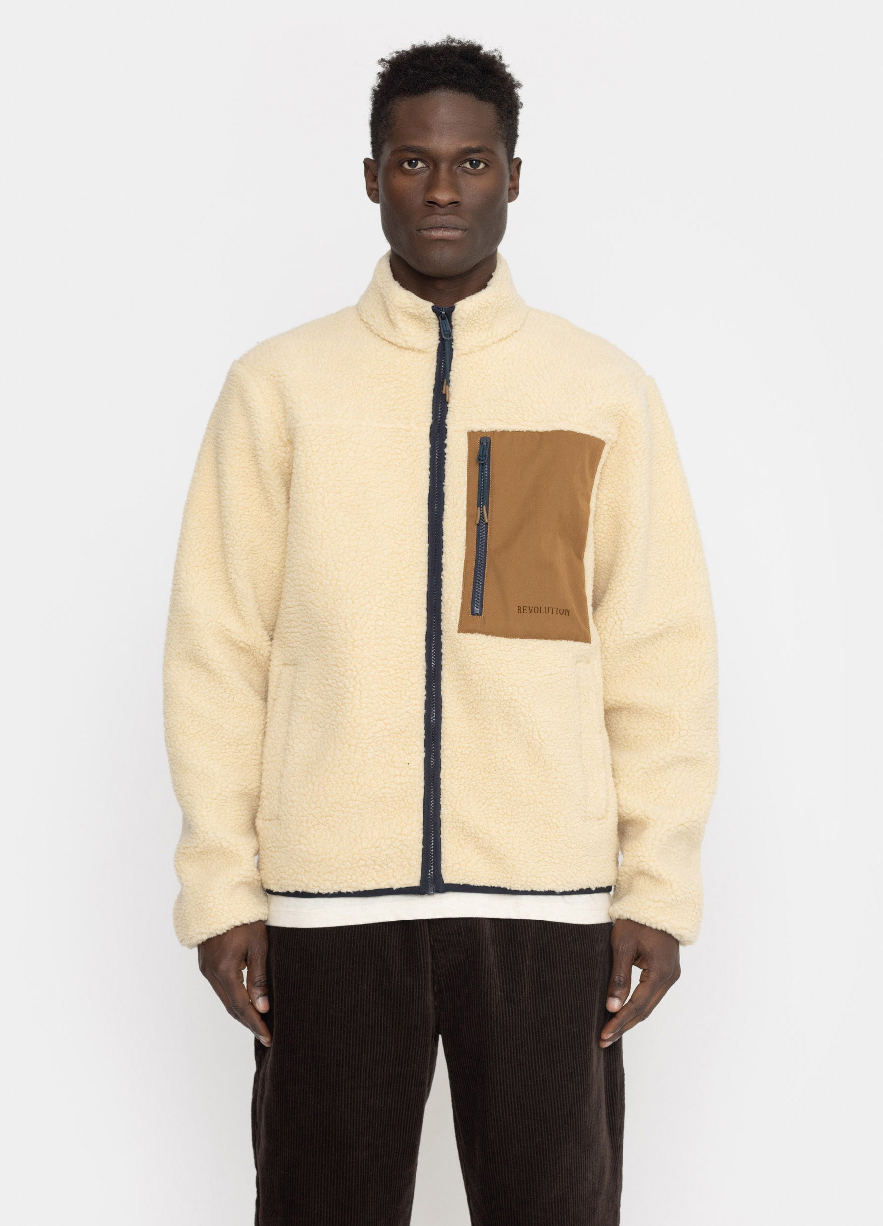 Revolution Pocket Teddy Jacket Fleece Offwhite