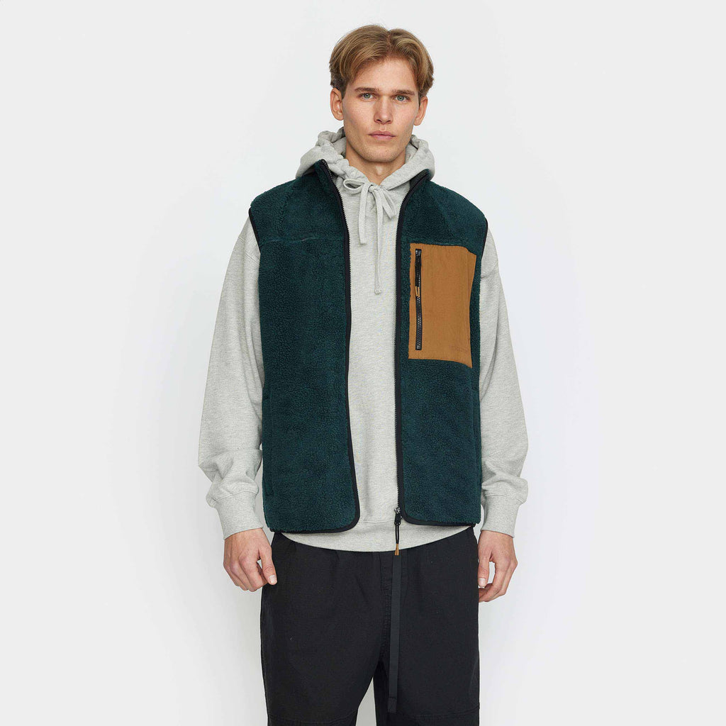 Revolution Pocket Teddy Vest Fleece Darkgreen