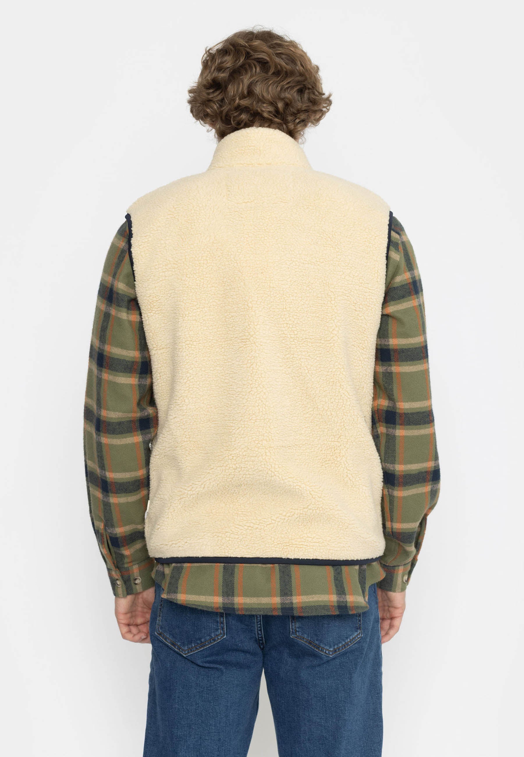 Revolution Pocket Teddy Vest Fleece Offwhite