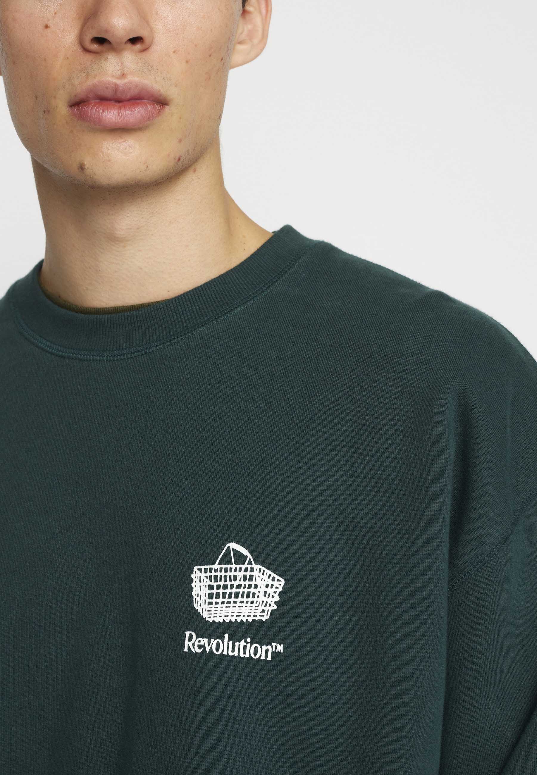 Revolution Printed Crewneck Sweatshirts Darkgreen