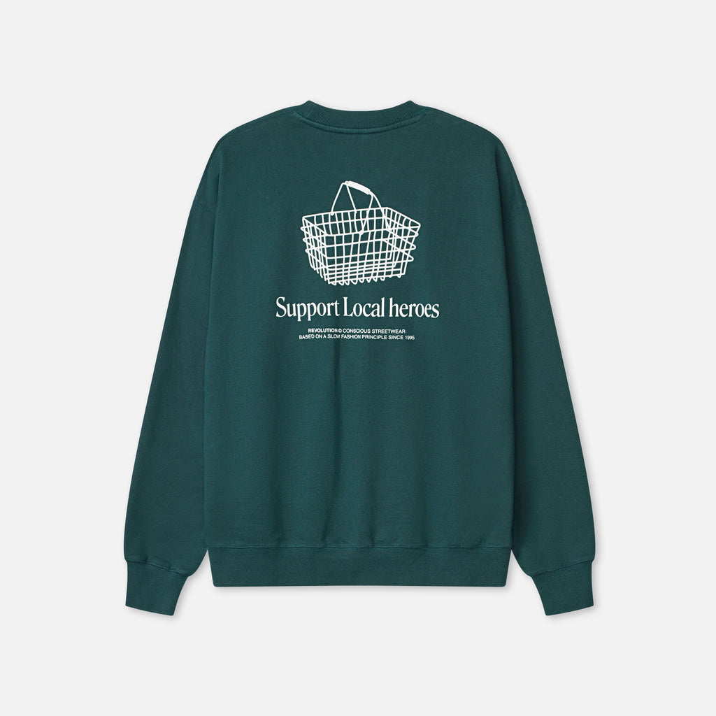 Revolution Printed Crewneck Sweatshirts Darkgreen