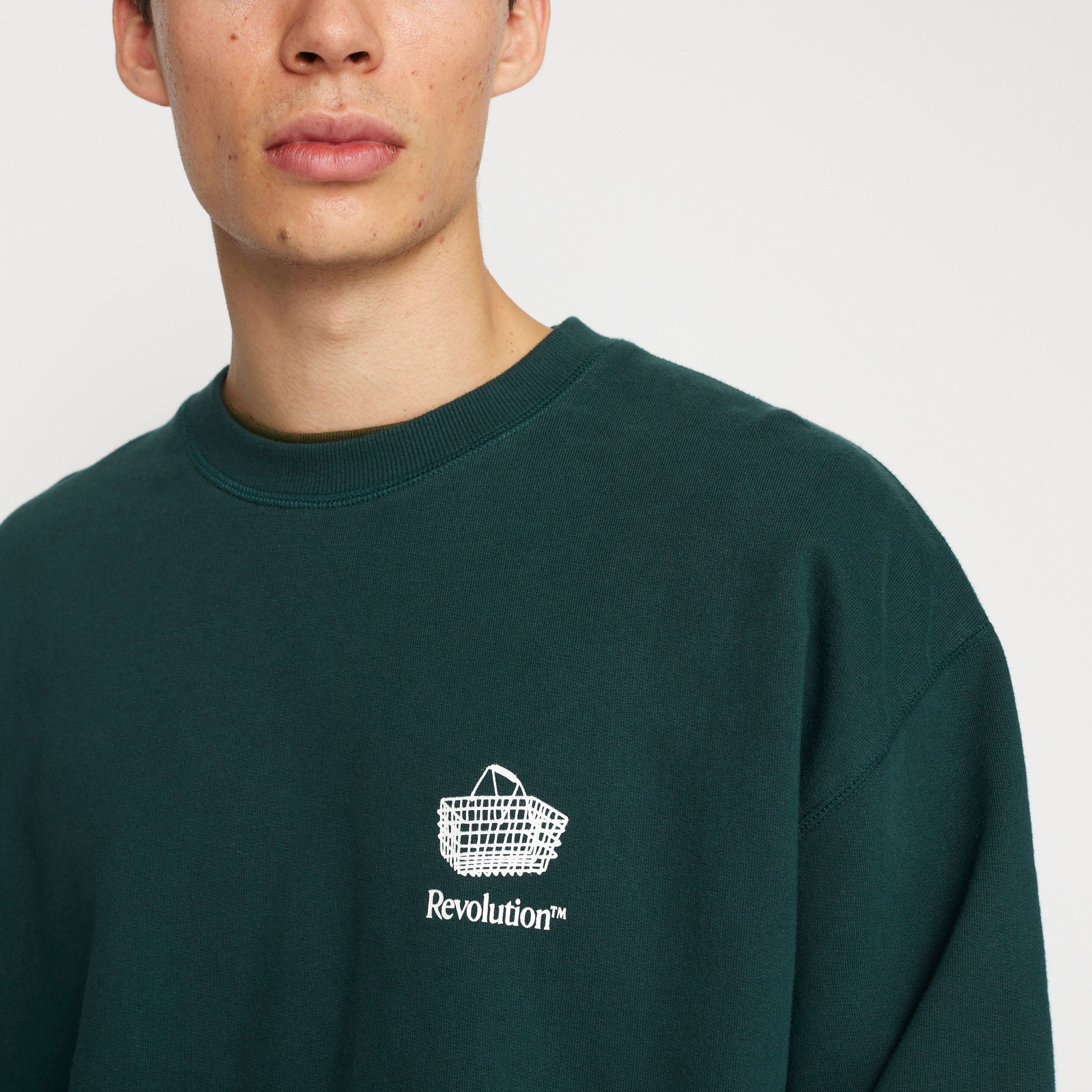 Revolution Printed Crewneck Sweatshirts Darkgreen