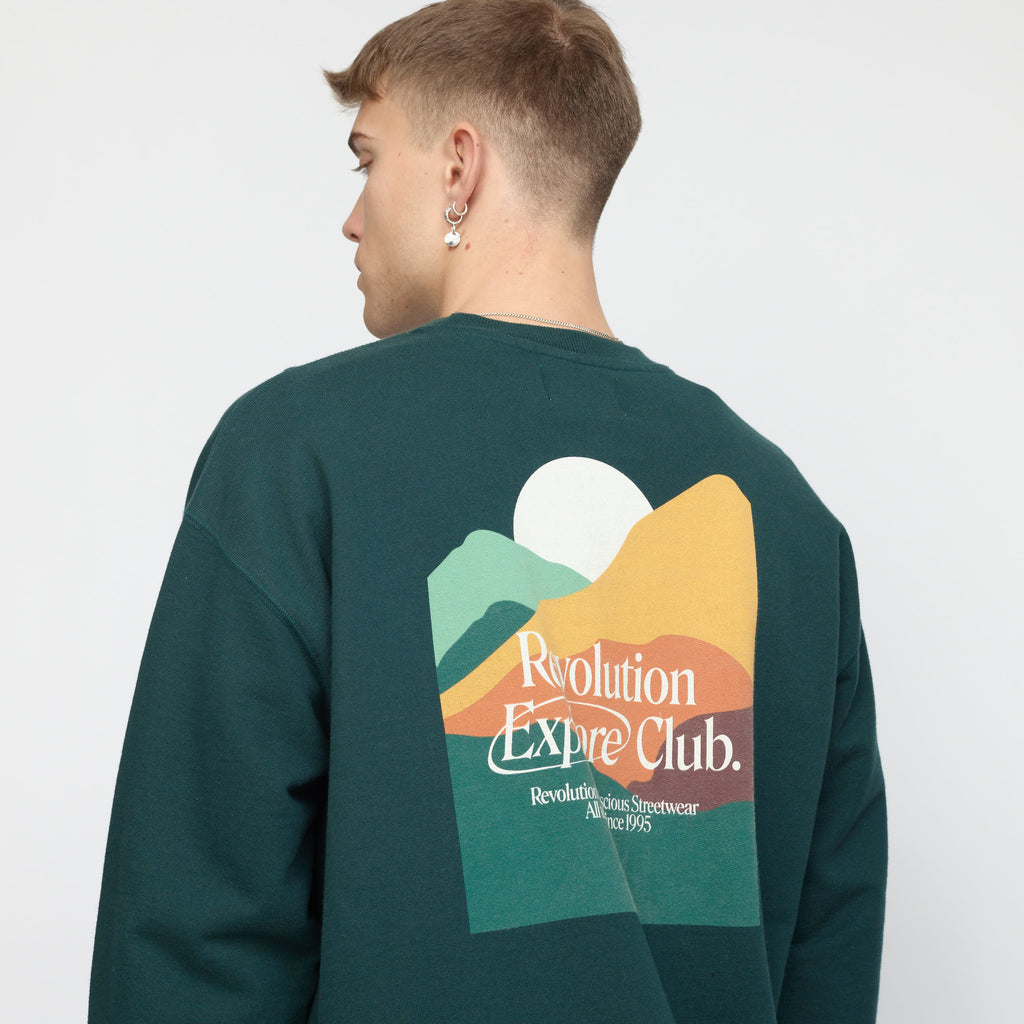 Revolution Printed Crewneck Sweatshirts Darkgreen