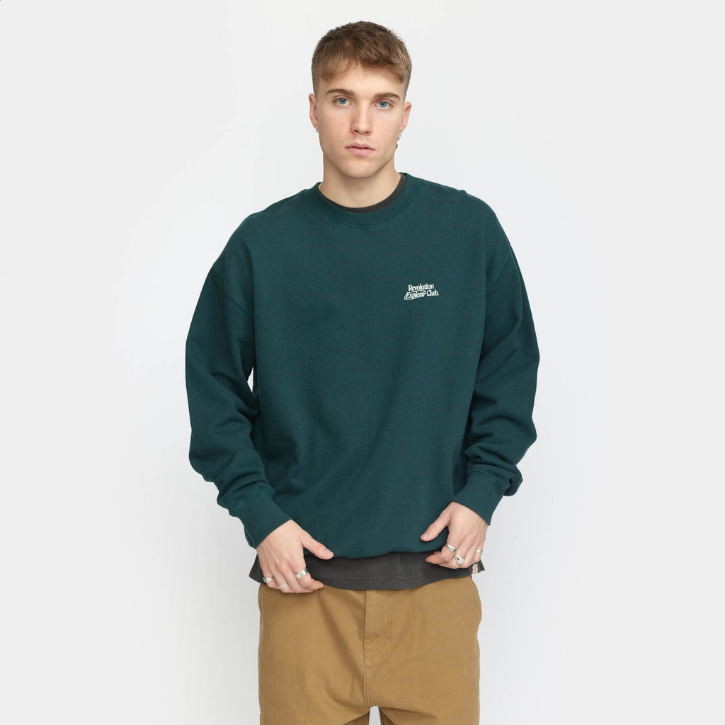 Revolution Printed Crewneck Sweatshirts Darkgreen