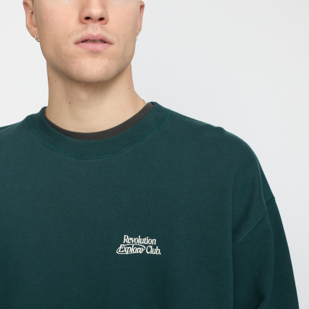 Revolution Printed Crewneck Sweatshirts Darkgreen