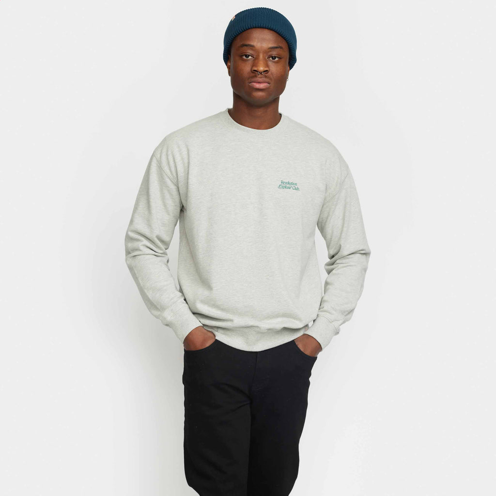 Revolution Printed Crewneck Sweatshirts Grey-melange