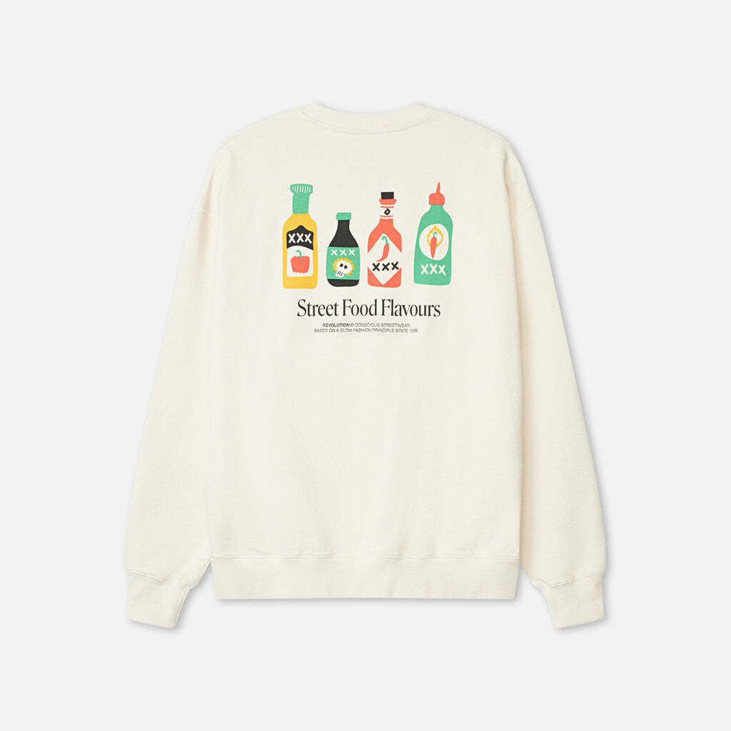 Revolution Printed Crewneck Sweatshirts Offwhite