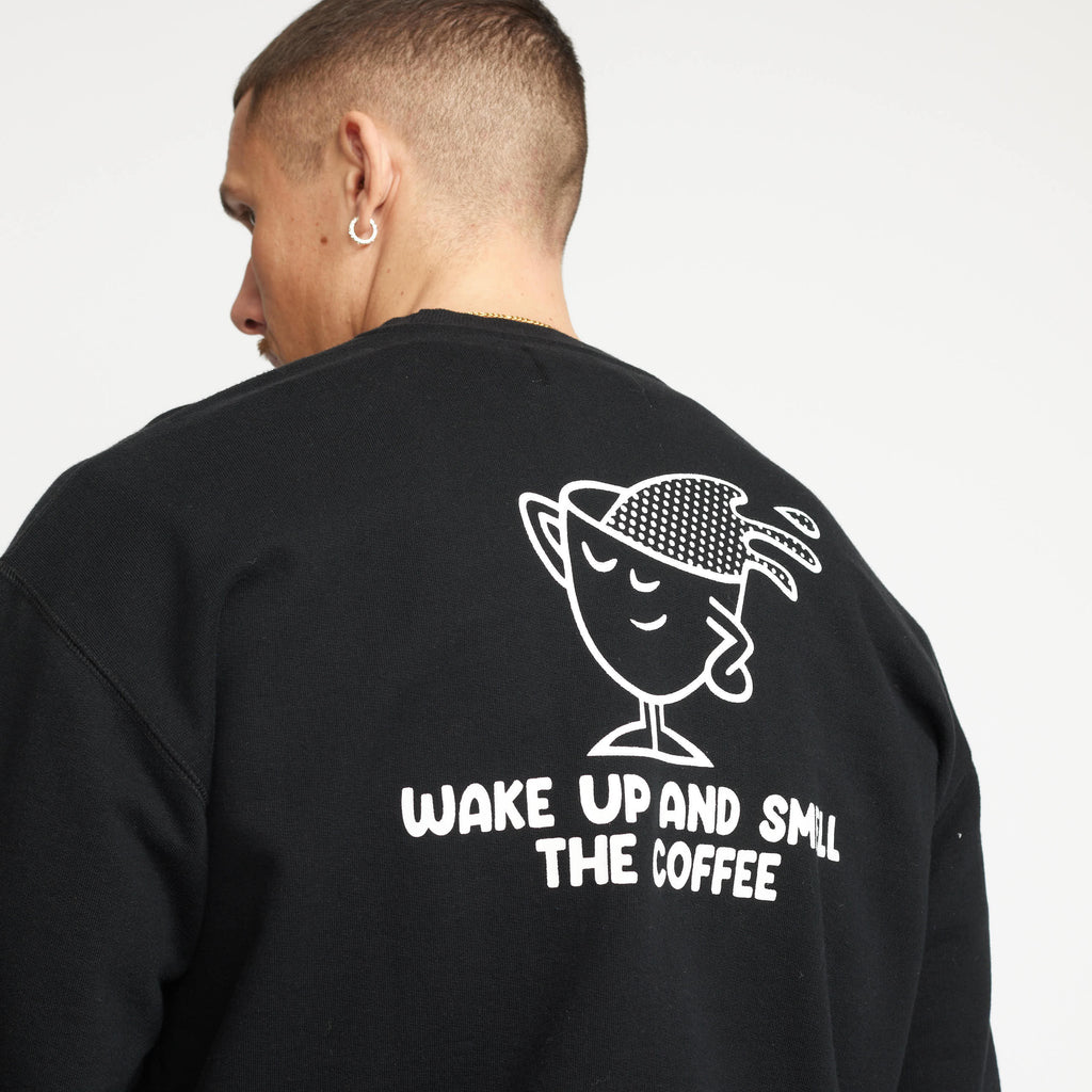 Revolution Printed Crewneck Sweatshirts Black