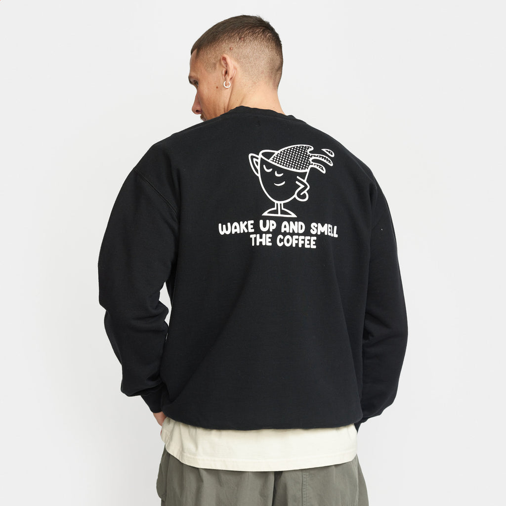 Revolution Printed Crewneck Sweatshirts Black