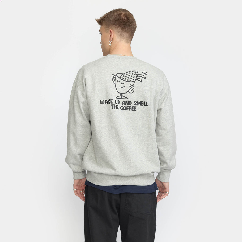 Revolution Printed Crewneck Sweatshirts Grey-melange