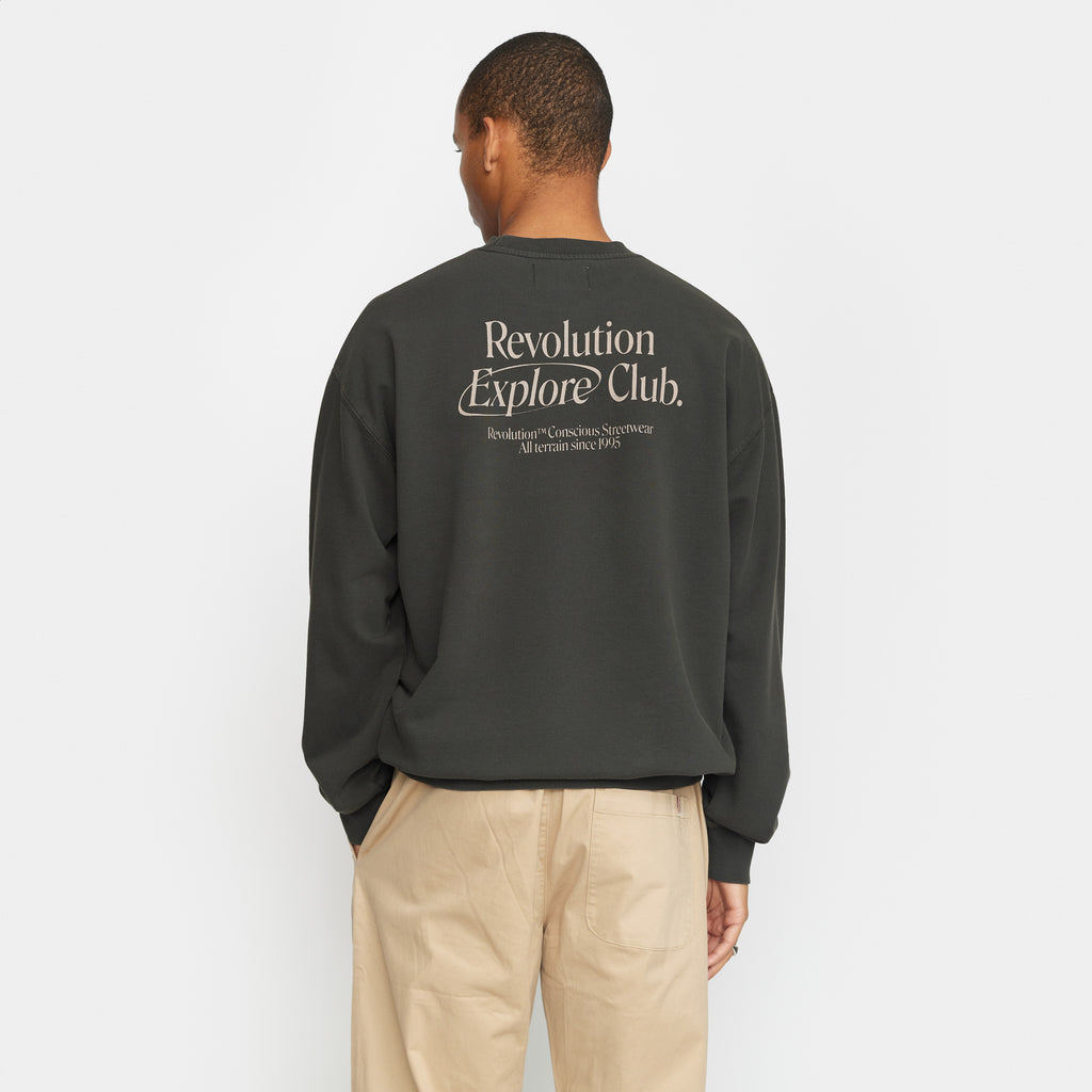 Revolution Printed Crewneck Sweatshirts Black