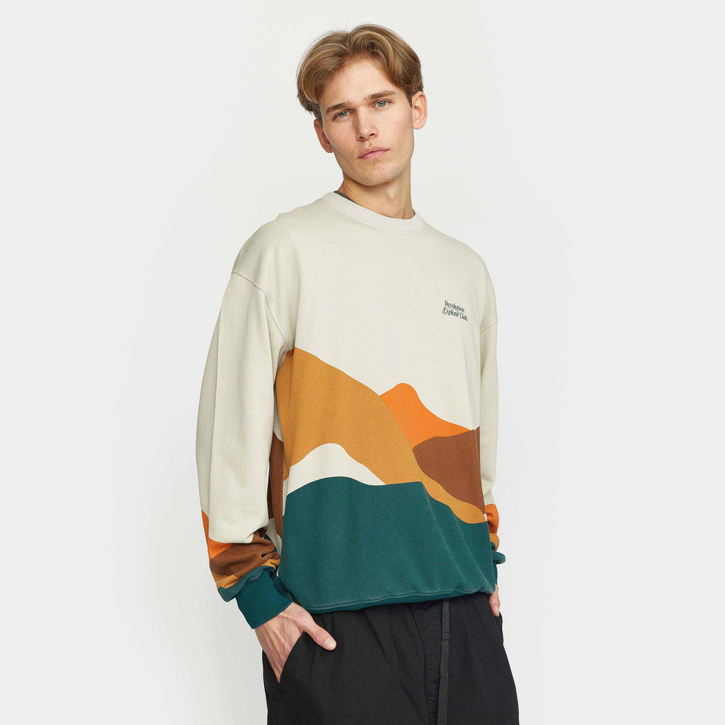 Revolution Printed Crewneck Sweatshirts Offwhite