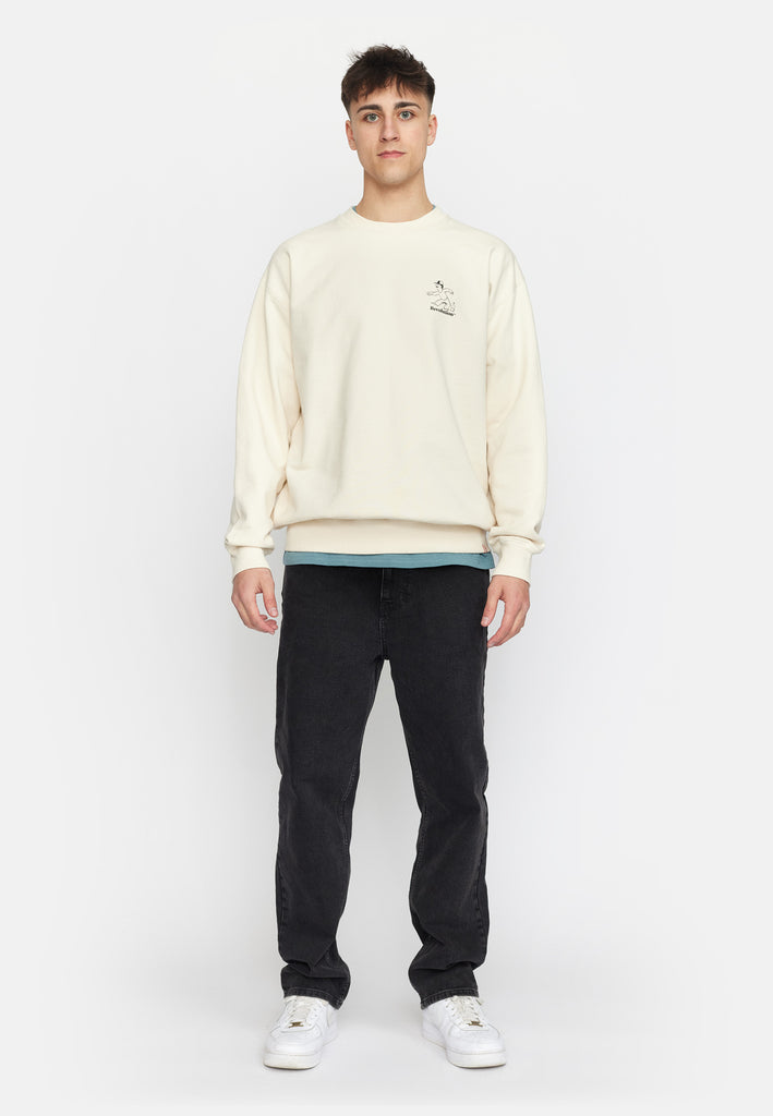 Revolution Printed Crewneck Sweatshirts Offwhite