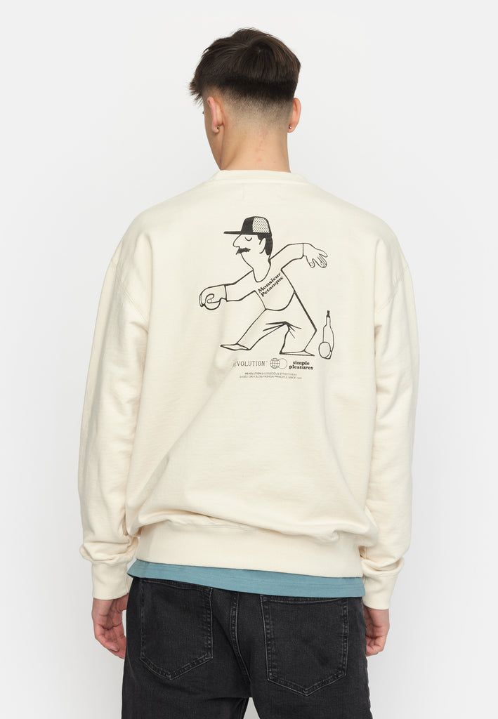 Revolution Printed Crewneck Sweatshirts Offwhite