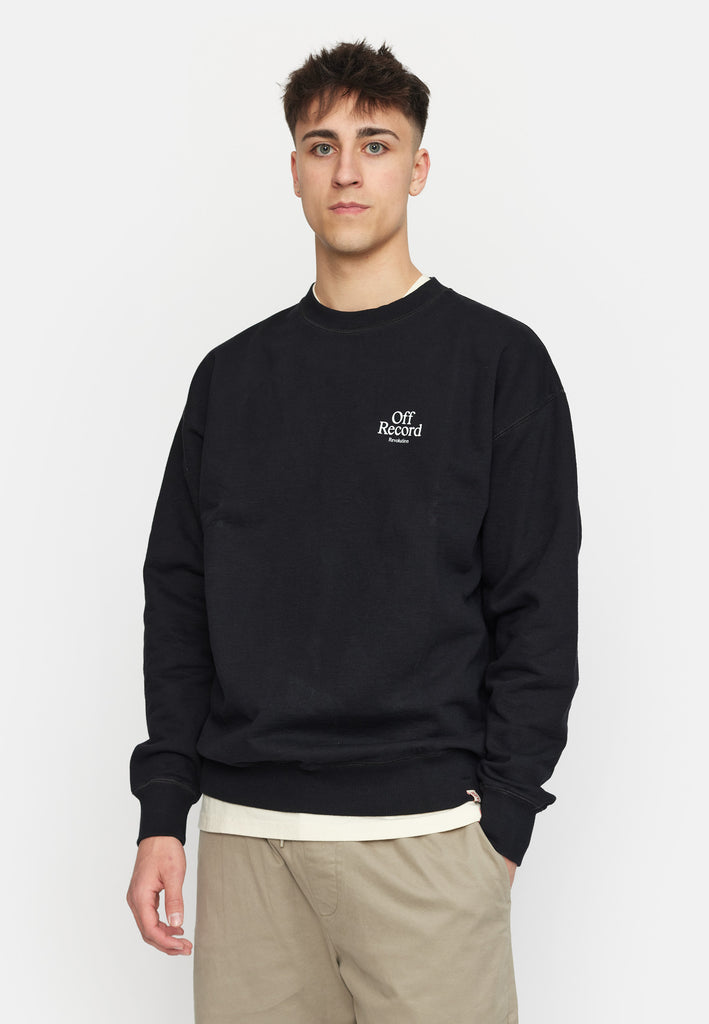 Revolution Printed Crewneck Sweatshirts Black