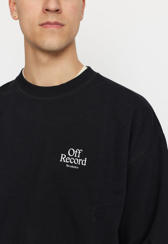 Revolution Printed Crewneck Sweatshirts Black