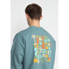 Revolution Printed Crewneck Sweatshirts Blue