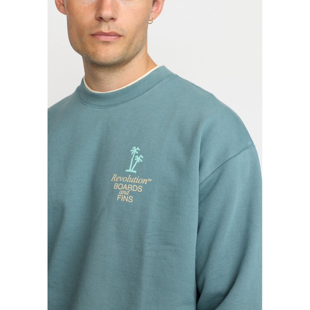 Revolution Printed Crewneck Sweatshirts Blue