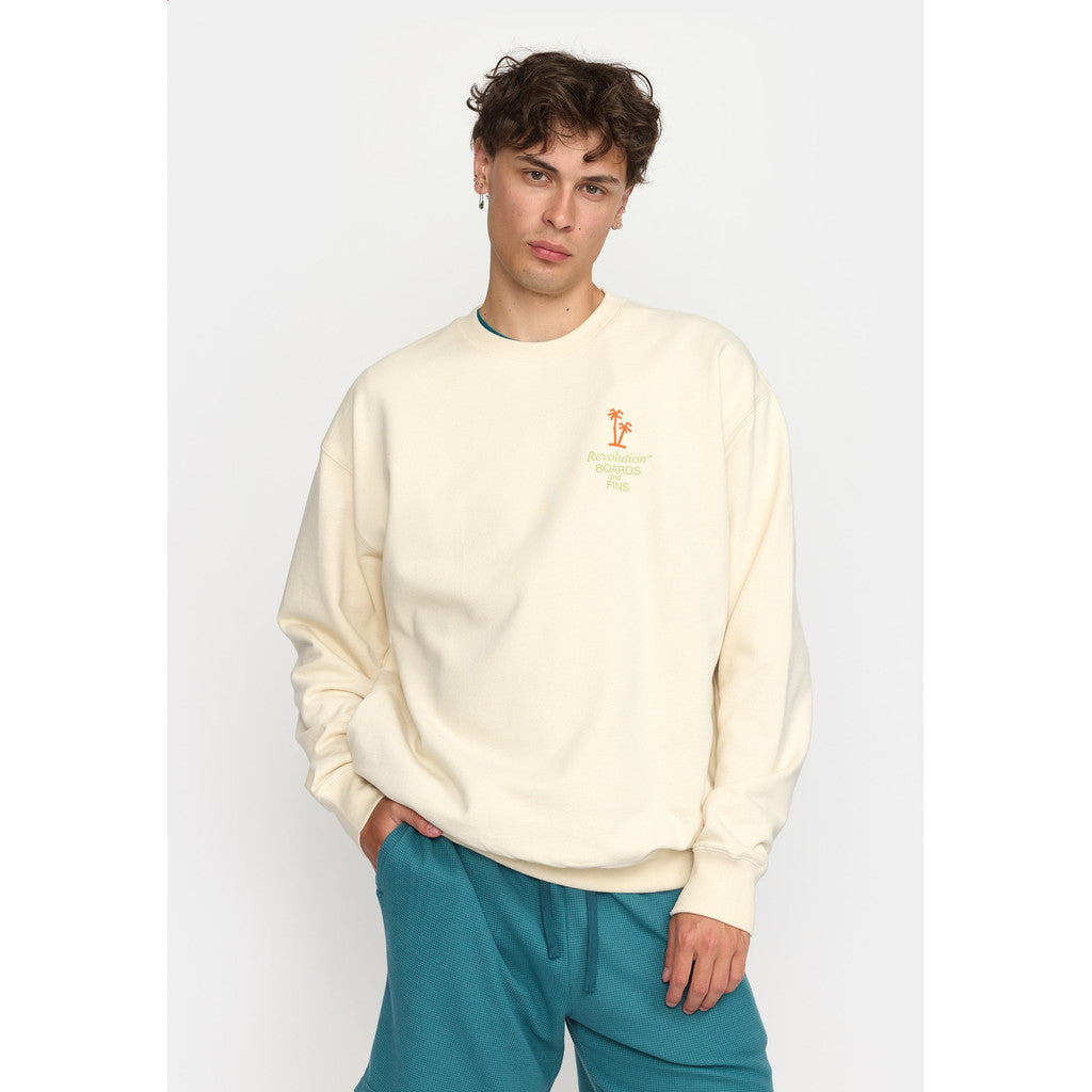 Revolution Printed Crewneck Sweatshirts Offwhite