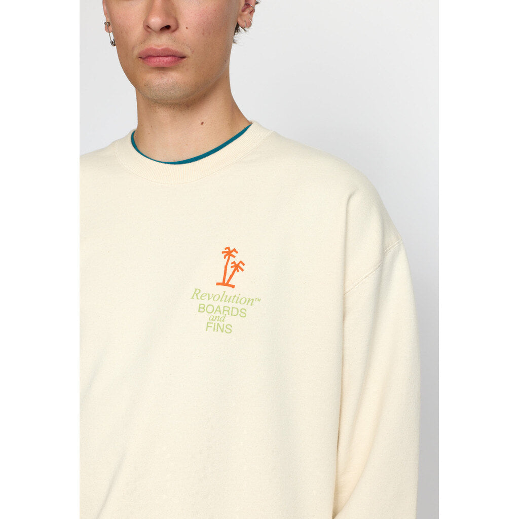 Revolution Printed Crewneck Sweatshirts Offwhite