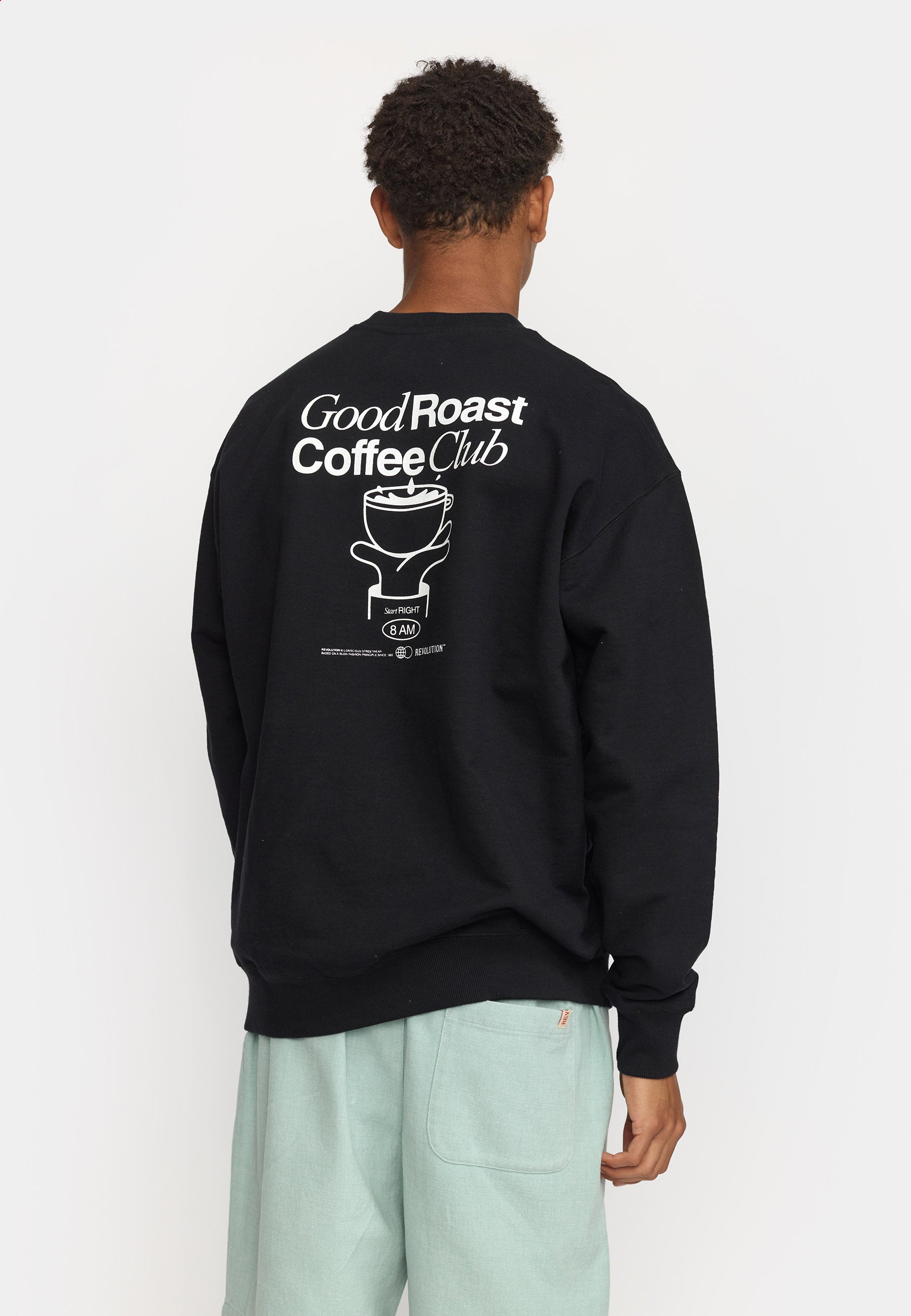 Printed Crewneck / 2788 ROA - Black – Revolution.eu
