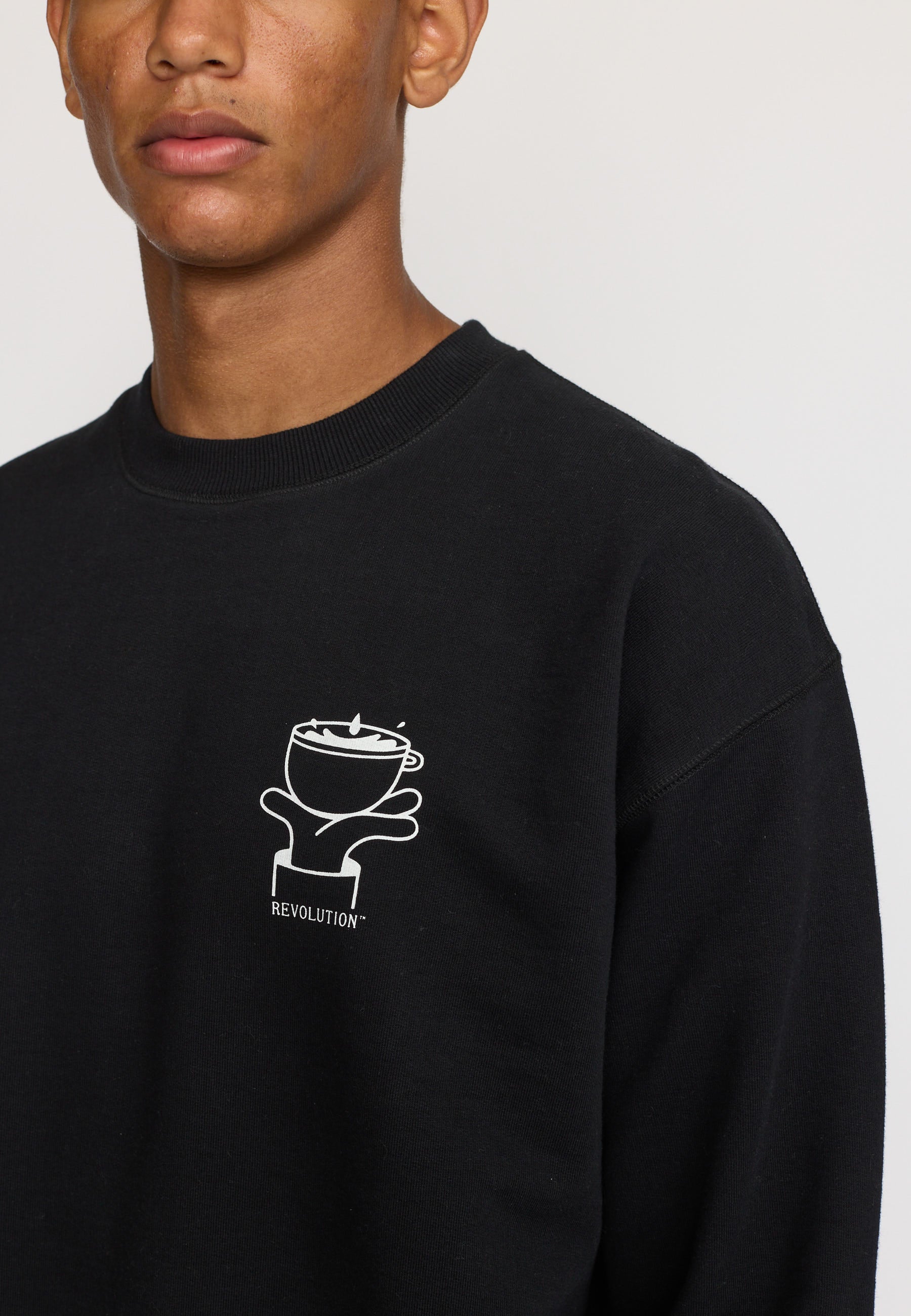 値下げ中　ROA Hemp crewneck ブラウン Printed Crewneck / 2788 ROA - Black – Revolution.eu