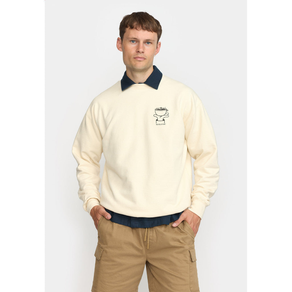 Revolution Printed Crewneck Sweatshirts Offwhite