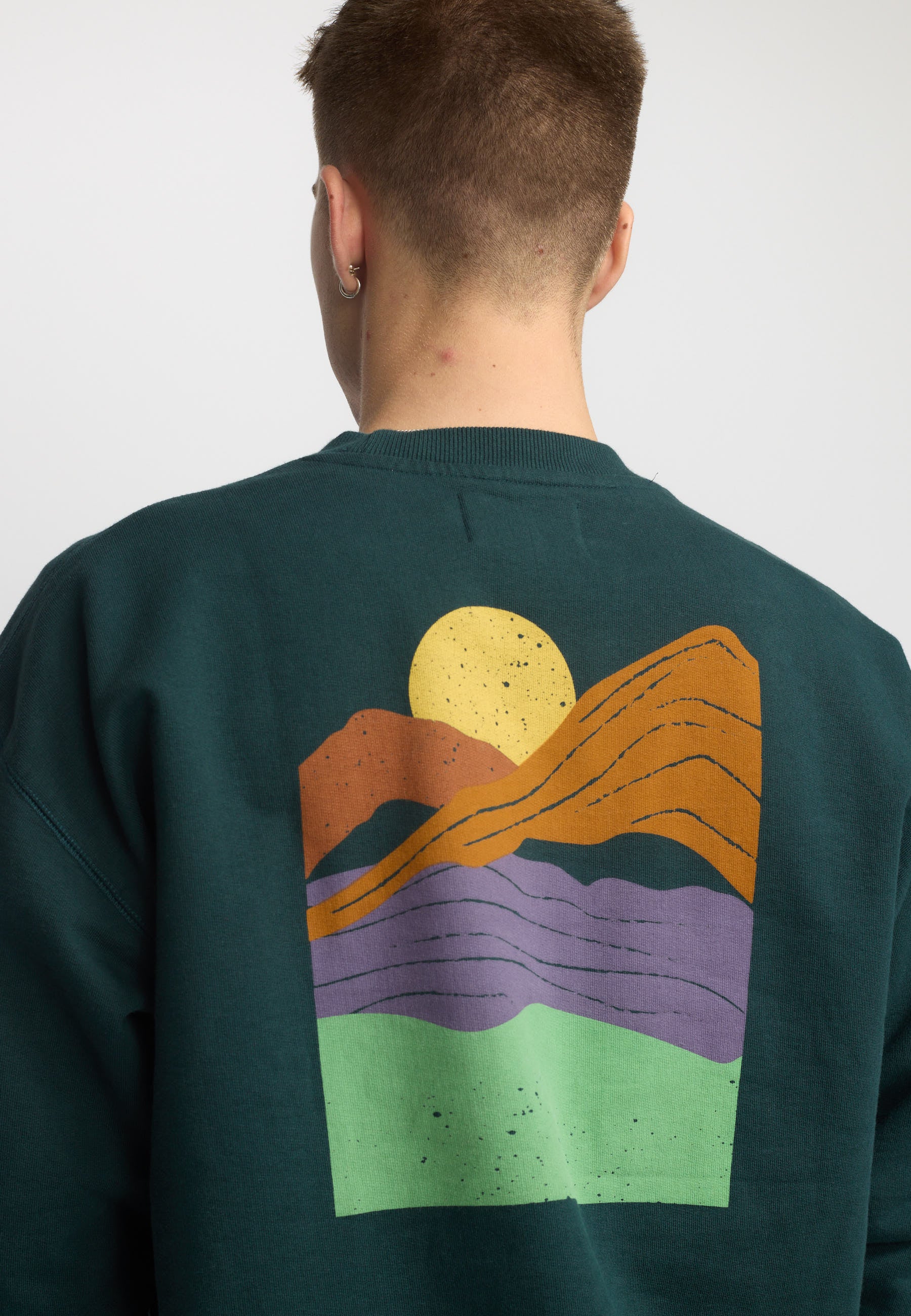 Revolution Printed Crewneck Sweatshirts Darkgreen