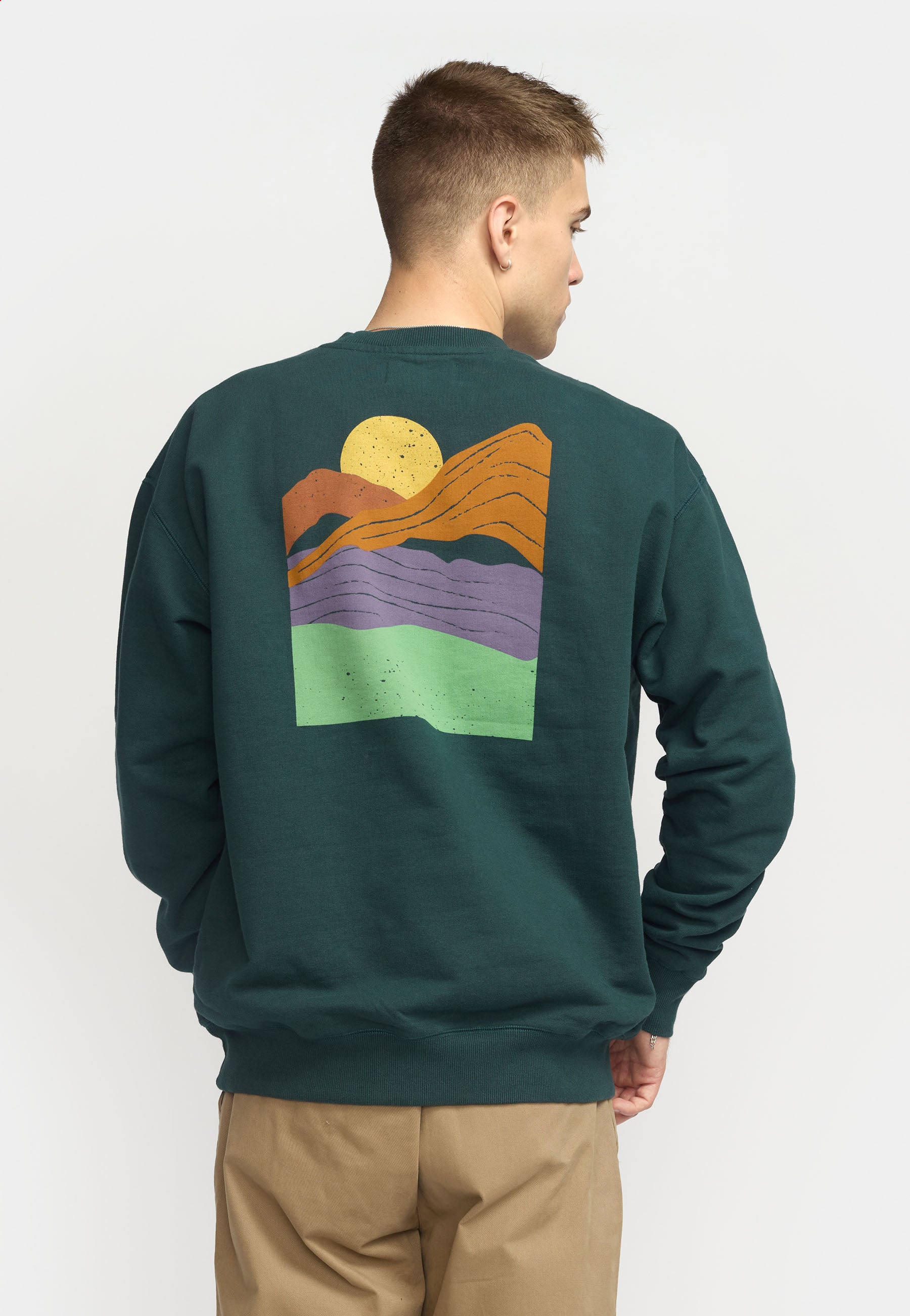 Revolution Printed Crewneck Sweatshirts Darkgreen